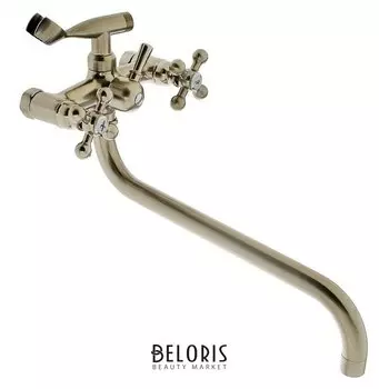 Смеситель для ванны Accoona A7271a, двухвентильный, с душевым набором, латунь, цвет сатин