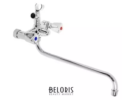 Смеситель для ванны "Центр сантехники" 3399, двухвентильный, настенный, с душевым набором, латунь, хром