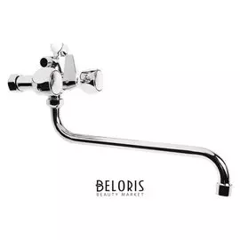 Смеситель для ванны "Олимп" ос7602, двухвентильный, длина излива 30 см, хром