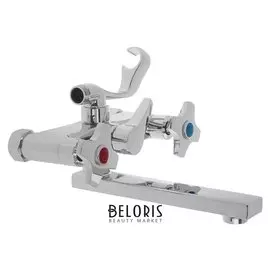 Смеситель для ванны RMS Sl115-142e, двухвентильный, короткий излив, с душевым набором, хром