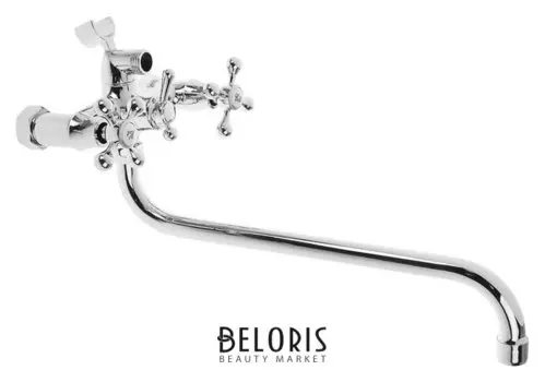 Смеситель для ванны RMS Sl71-143, двухвентильный, длинный излив, душевая лейка и шланг, хром