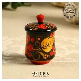 Солонка, 5х7 см, хохлома