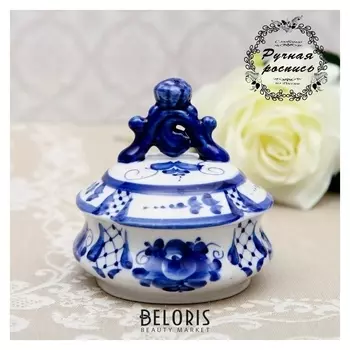 Солонка, 9,5×9,5 см, гжель