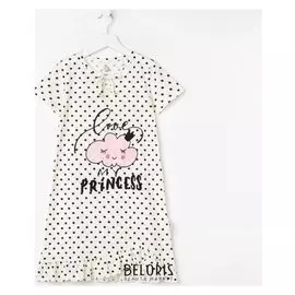 Сорочка для девочки, цвет белый/горох, рост 164 см