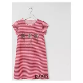 Сорочка ночная для девочки «Пеликан», цвет белый/красный, рост 134 см