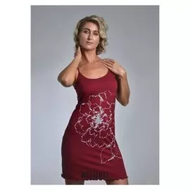 Сорочка женская «Пионы», цвет бордо размер 56