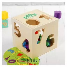 Сортер бизикуб деревянный Цифры, 10 деталей, фанера: 5 мм