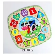 Сортер Часики. Корова 21×21×1.6 см