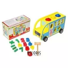 Сортер-стучалка логический Автобус, 17 элементов