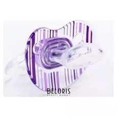 Соска-пустышка ортодонтическая, прозрачная, с рисунком, от 18 мес.