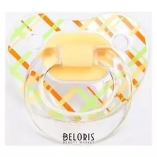 Соска-пустышка ортодонтическая, прозрачная, с рисунком, от 6 мес.