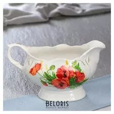 Соусник, белый, с рисунком