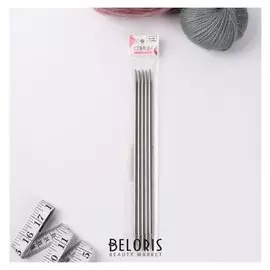 Спицы для вязания, чулочные, D = 5 мм, 25 см, 5 шт