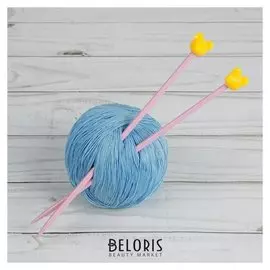 Спицы для вязания, «Мышки», прямые, с фигурным наконечником,d = 4 ,5 мм, 20 см, 2 шт