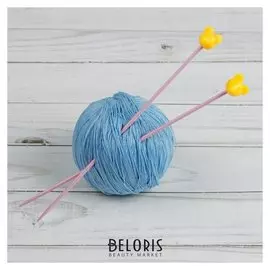 Спицы для вязания, «Мышки», прямые, с фигурным наконечником,d = 2,5 мм, 20 см, 2 шт