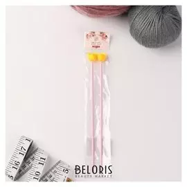 Спицы для вязания, «Мышки», прямые, с фигурным наконечником,d = 3 мм, 20 см, 2 шт