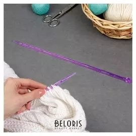 Спицы для вязания, прямые, D = 7 мм, 35 см, 2 шт