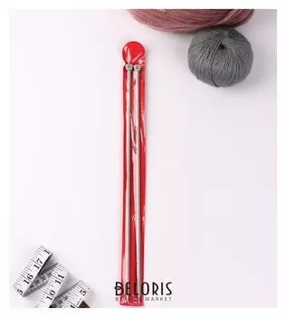 Спицы для вязания, прямые, с тефлоновым покрытием, D = 5 мм, 35 см, 2 шт