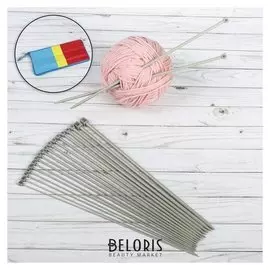 Спицы для вязания, с тефлоновым покрытием, D = 2-7 мм, 35 см, 10 пар в пенале