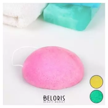 Спонж для умывания конжаковый, D = 6,5 см, с подвесом