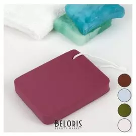 Спонж для умывания «Прямоугольник», 10,5 × 8 см, с подвесом, с увеличением