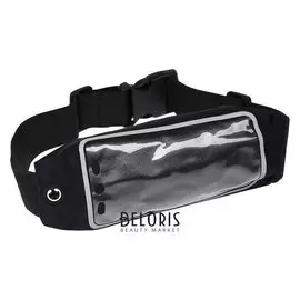 Спортивная сумка чехол на пояс Luazon, управление телефоном, отсек на молнии, чёрная