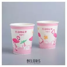 Стакан бумажный «Фламинго», набор 6 шт.