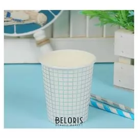 Стакан бумажный «Клеточка», 225 мл, набор 6 шт.