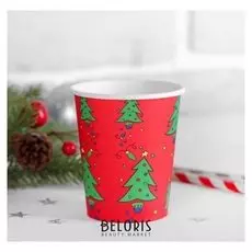 Стакан бумажный «Новогодняя ёлочка», 250 мл, набор 6 шт.