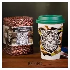 Стакан керамический «Брат», с крышкой, 360 мл