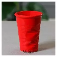 Стакан "Мятый", цвет красный, 11,5 см