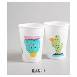 Стакан пластиковый «Кактус», набор 8 шт., 200 мл