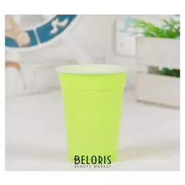 Стаканы пластиковые, 200 мл, набор 6 шт., цвет зелёный