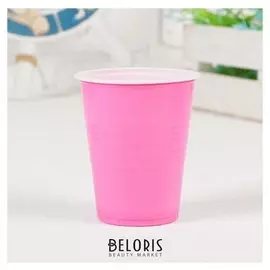 Стаканы пластиковые, 300 мл, набор 6 шт., цвет розовый