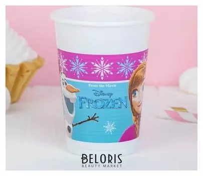 Стаканы пластиковые «Холодное сердце. северное сияние», 200 мл, набор 8 шт.