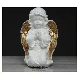 Статуэтка "Ангел молящийся", бело-золотой, 33 см