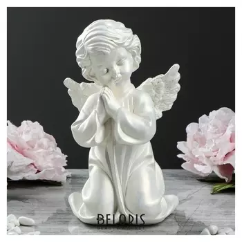 Статуэтка "Ангел молящийся", перламутровый цвет, 26 см