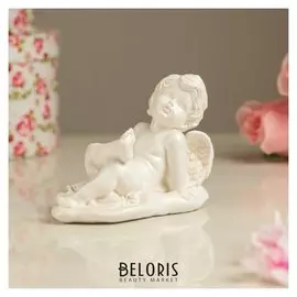 Статуэтка "Ангел на облаке", белая, 16 см х 9 см х 11 см