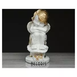 Статуэтка "Ангел с бабочкой" бело-золотой, 32 см