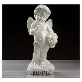 Статуэтка "Ангел с корзиной" перламутровый, 48 см