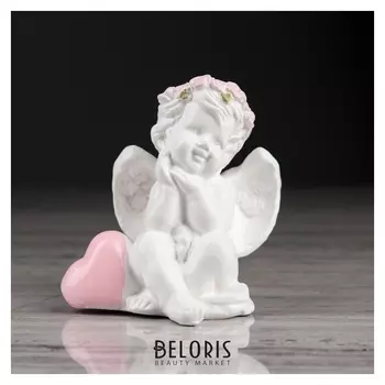 Статуэтка "Ангел", с розовым сердцем, 7 см