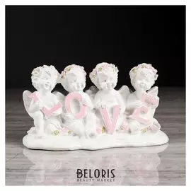 Статуэтка "Ангелы Love" с розовой отделкой, 9 см