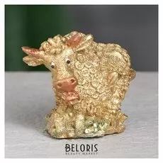 Статуэтка "Бычок монетный", золотистый, 5 см