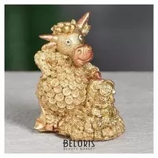 Статуэтка "Бык с портфелем", золотистый, 6 см