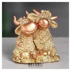 Статуэтка "Денежная пара", золотистый, 9 см