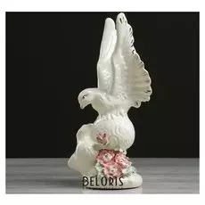 Статуэтка "Голуби на шаре", цветная лепка