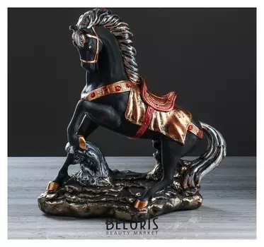 Статуэтка "Конь на дыбах" чёрный, 37 см