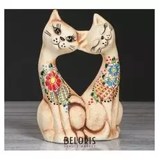 Статуэтка "Коты сердце", под шамот, 24 см