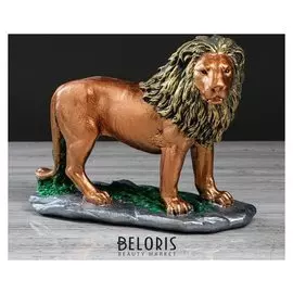 Статуэтка "Лев на подставке № 2" цвет бронзовый, 26 см