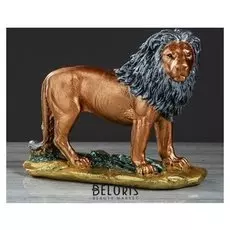 Статуэтка "Лев на подставке № 2" золото, 15,5 см